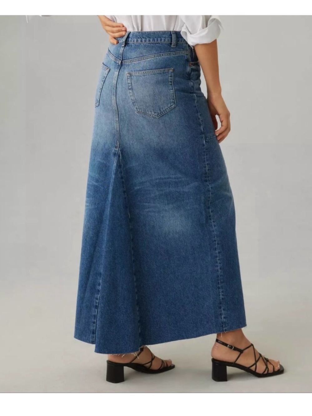Reformation jeans Hemlock wash Tazz Denim Maxi Skirt - Picture 10 of 13